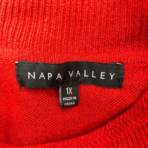 Napa Valley Women Long Sleeve Mock Neck Sweater Size 1X Red M148 -19 - Picture 6 of 13